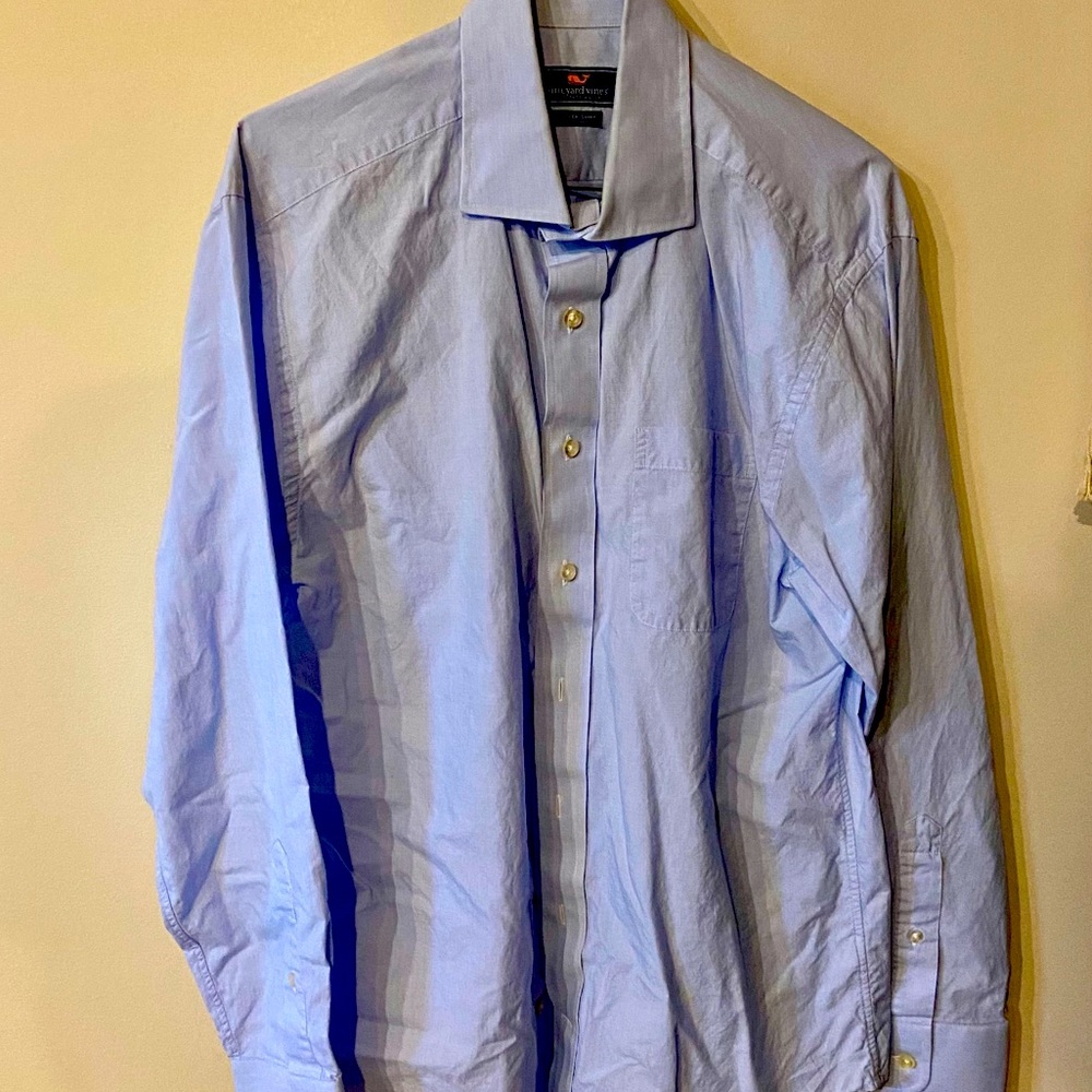 Vineyard vines mens button med down blue shirt